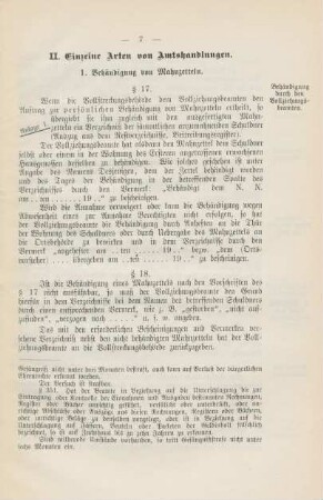 II. Einzelne Arten von Amtshandlungen.
