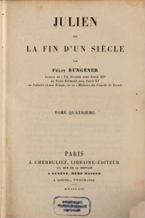 Julien ou la fin d'un siècle, 4