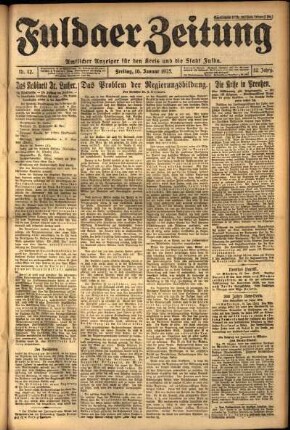Ausgabe vom Freitag, den 16. Januar 1925.