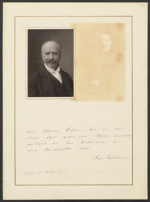 [Prof. Dr.] Max Friedlaender [Geheimer Regierungsrat]