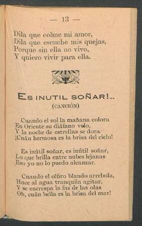 Es inútil soñar!.. : (Canción)