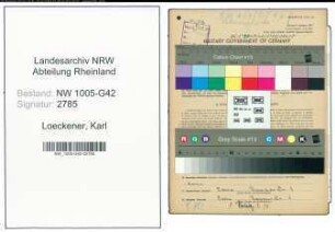 Entnazifizierung Karl Loeckener , geb. 28.03.1895 (Schneider)