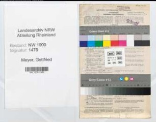 Entnazifizierung Gottfried Meyer, geb. 23.02.1901 (Postsekretaer)