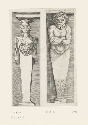 Karyatide und Silensherme, Blatt 3 der Folge "Hermen und Karyatiden"