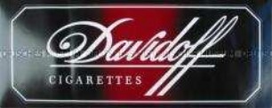 Werbeaufkleber (Fensterkleber) für "Davidoff"-Zigaretten