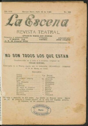 No son todos los que estan : tragicomedia en 1 acto y 3 cuadros