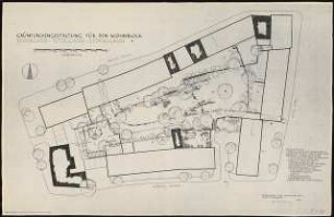 Grüngestaltung des Wohnblocks Schildgasse, Nürnberg: Grundriss 1:100