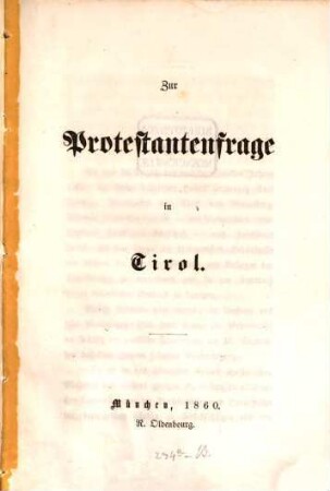 Protestantenfrage in Tirol