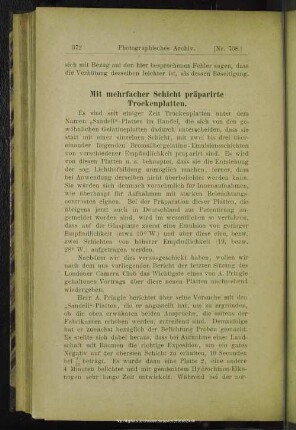 Mit mehrfacher Schicht präperirte Trockenplatten
