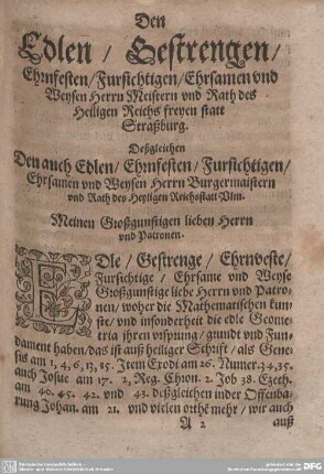 Burgermeister und Rath des Heyligen Reichs Statt Ulm.