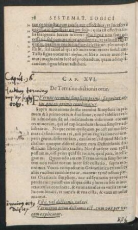 Cap. XVI. De Termino dictionis ortae.