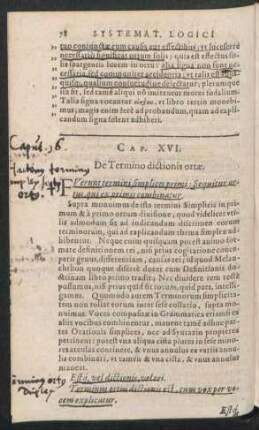 Cap. XVI. De Termino dictionis ortae.