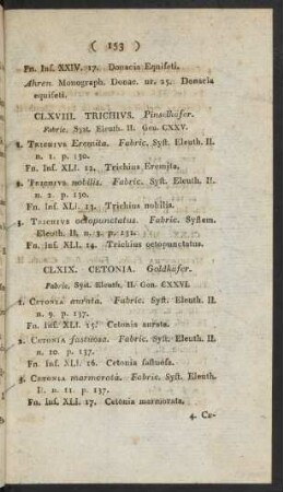 CLXVIII. Trichius. Pinselkäfer.