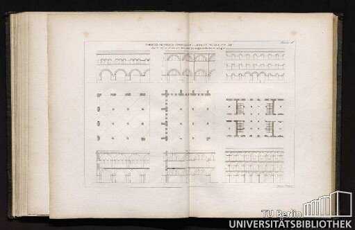 Planche 16. Formule Graphique Applicable Aux Édifices Publics Voutés dont toutes les parties sont destinées à des usages semblables ou analogues.