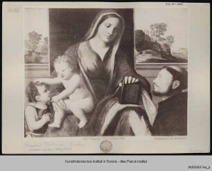 Madonna mit Kind, dem Johannesknaben und einem Stifter