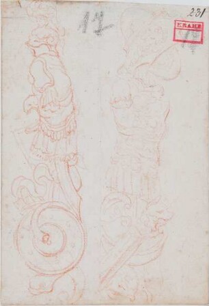 Trophäenfüllungen (recto) - Skizze eines jungen Mädchens (verso)
