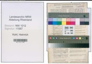 Entnazifizierung Heinrich Kohl , geb. 17.08.1890 (Bergmann)