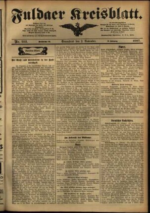 Zweite Ausgabe vom Samstag, den 02. November 1907.