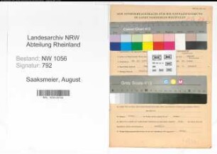 Entnazifizierung August Saaksmeier , geb. 29.10.1897 (Lehrer)