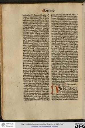 Hic blasphemat. Mathei ix. Sciendum quod blasphemia est quando aliquis aliquid attribuit deo quod non est ei attribuendum vel quando aliquis deo abstrahit...