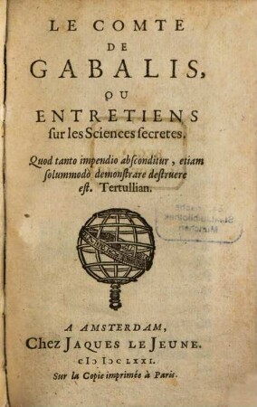 Le Comte De Gabalis, Ou Entretiens sur les Sciences secretes