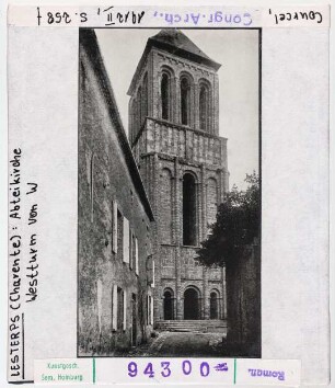 Lesterps: Abteikirche, Westturm von Westen
