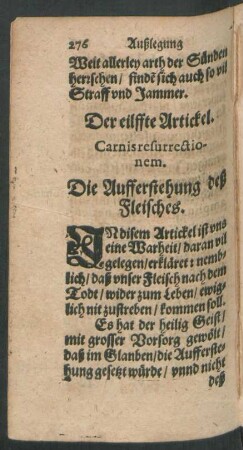 Der eilffte Artickel.