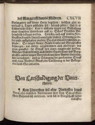 Von der Entschuldigung der Unterthanen. - Von widerwärtigen und Rebellischen Unterthanen.