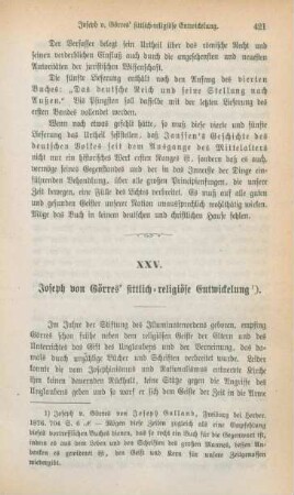 421-427 Joseph von Görres' sittlich-religiöse Entwickelung