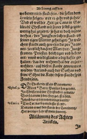 Abläinung des Achten Artickels.