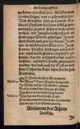 Abläinung des Achten Artickels.