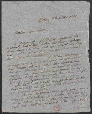 Brief an Christian Friedrich Erdmann Leede : 23.12.1881