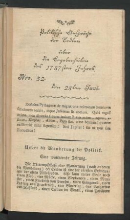 Nro. 52. den 28ten Juni