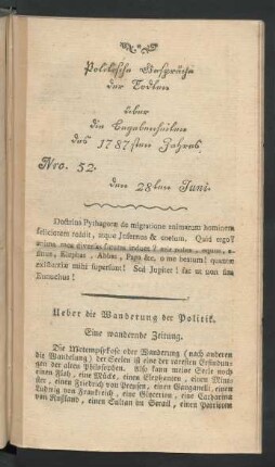 Nro. 52. den 28ten Juni