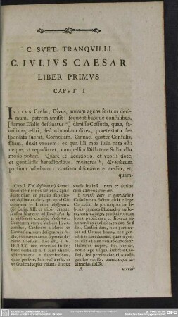 C. Suet. Tranquilli C. Julius Caesar Liber Primus