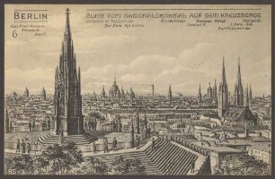 Ansichtskarte "Blick vom Nationaldenkmal auf dem Kreuzberge", Viktoriapark [2/3]