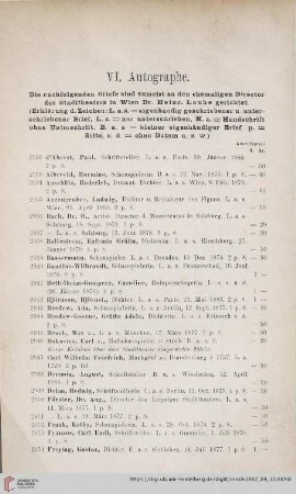 VI.Autographe (Nr. 2932 - 2954)