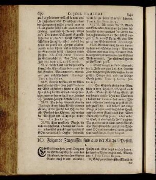 NB. Folgende Zeugnissen sind aus der Kirchen-Postill.