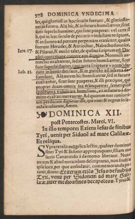 Dominica XII. post Pentecostes.