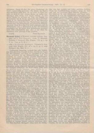 607-609 [Rezension] Monumenta Syriaca ex Romanis codicibus collecta. Praefatus est Pius Zingerle, S. Benedicti. Volumen I