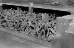 Detail des Modells des Vernichtungslagers Auschwitz in der Gedenkstätte