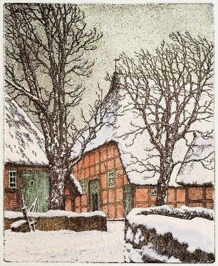 Dorfecke im Winter