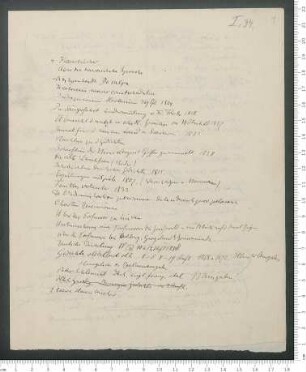 Inventarliste zum Nachlass Adelbert von Chamisso