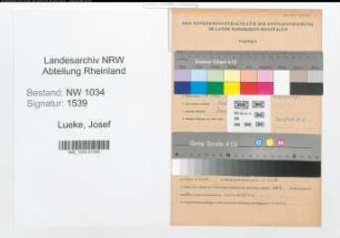 Entnazifizierung Josef Lueke , geb. 00.00.0000 (Feuerwerker)