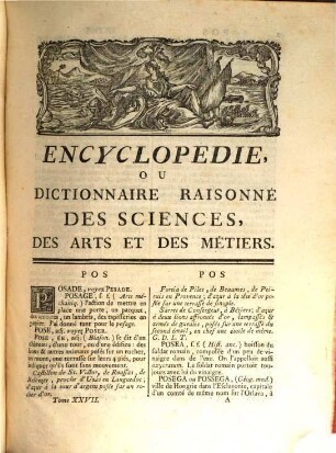 Encyclopédie, ou dictionnaire raisonné des sciences, des arts et des métiers, 27. [Pos - Pyx]