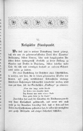 VI. Religiöser Standpunkt.