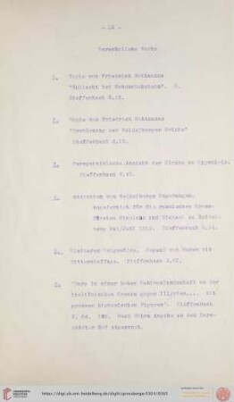 Verschollene Werke