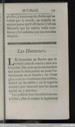 Les Honneurs
