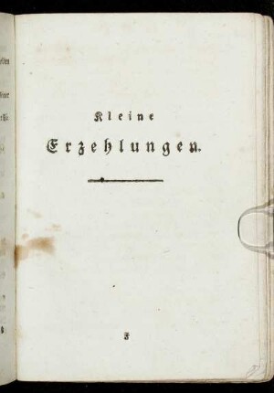 Kleine Erzehlungen.