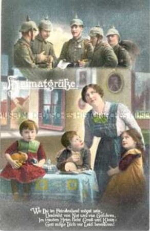 Postkarte der Serie "Heimatgrüße", mit Vers